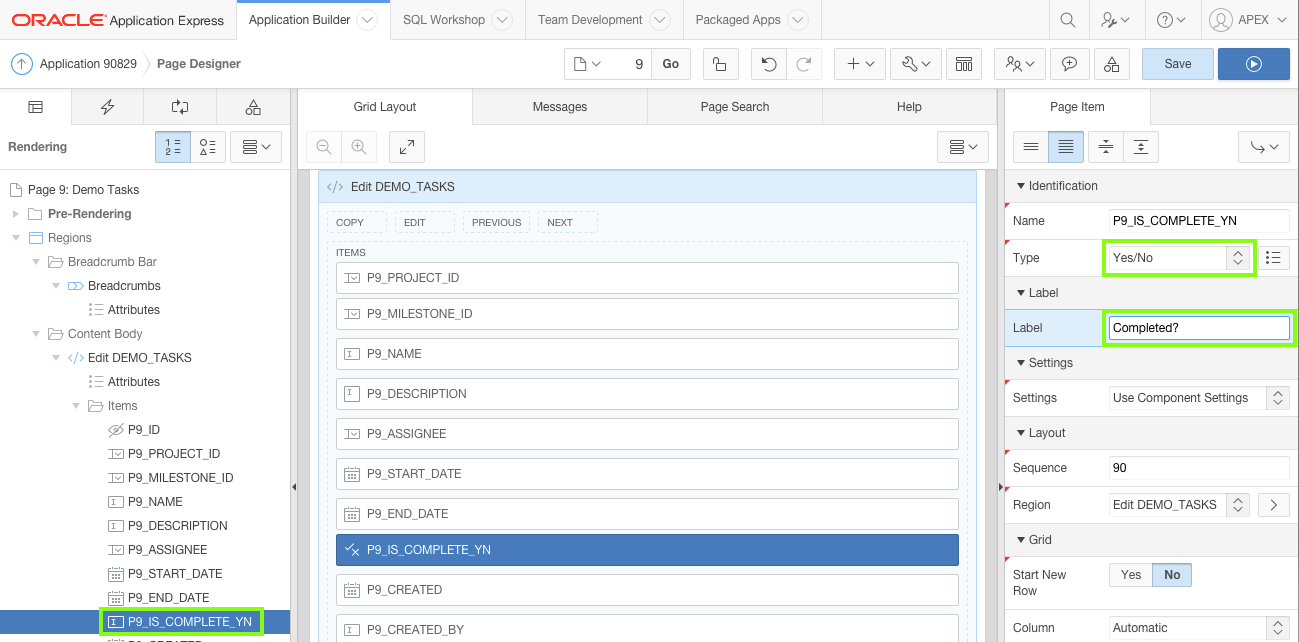 Set Column Attributes