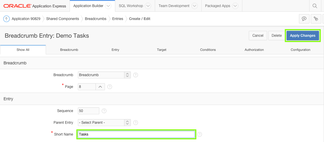 Enter Breadcrumb name