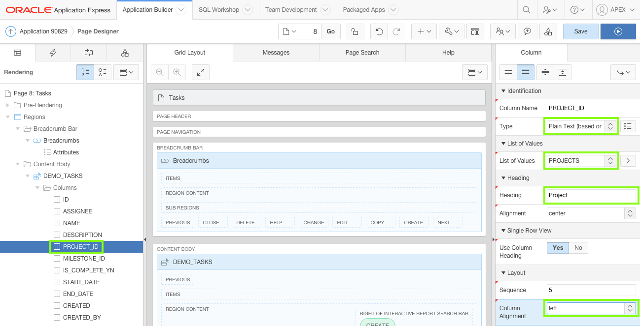 Set Column Attributes