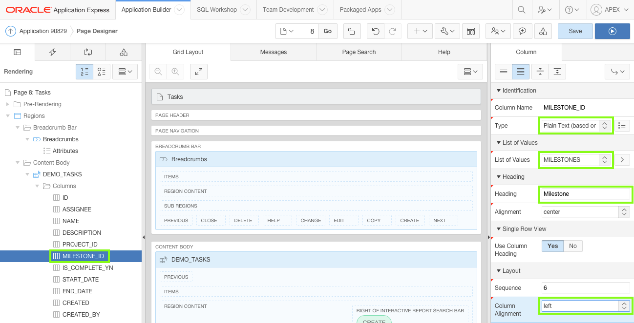 Set Column Attributes