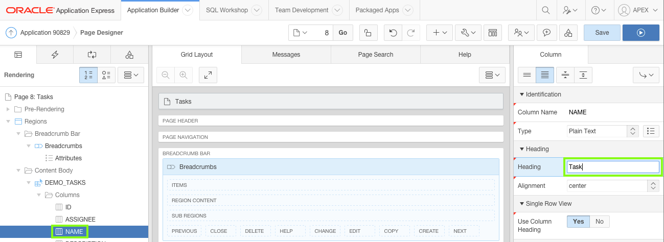 Set Column Attributes