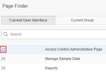 Page Finder modal window