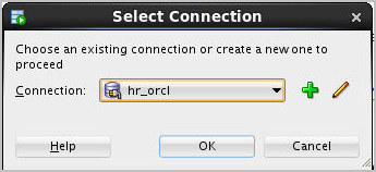 Choose hr_orcl connection