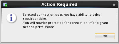 Grant access to required tables