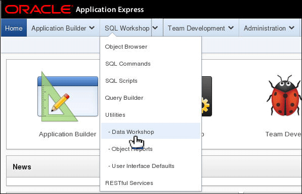 Building an Application using Oracle Application Express: Part 1