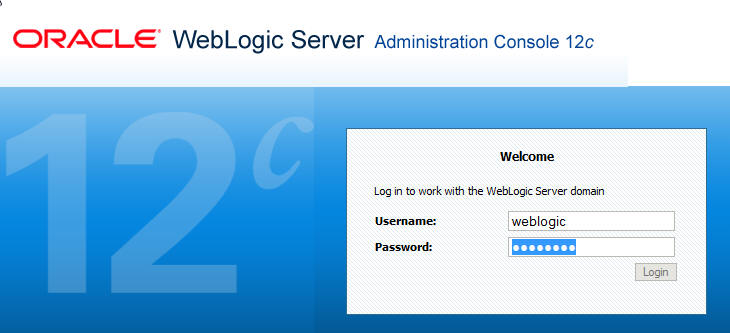 WebLogic Server Console Login