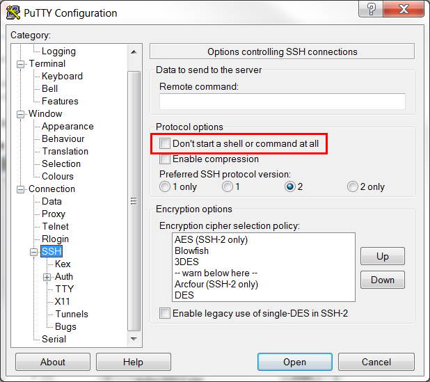 PuTTY exception