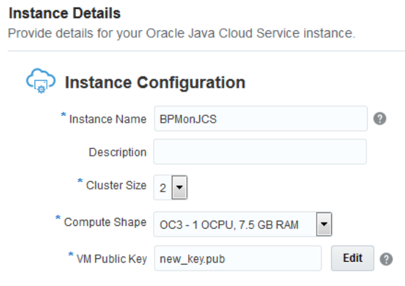 Instance Details Instance Config