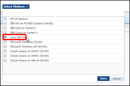The platform, "Linux x86_64" is selected.