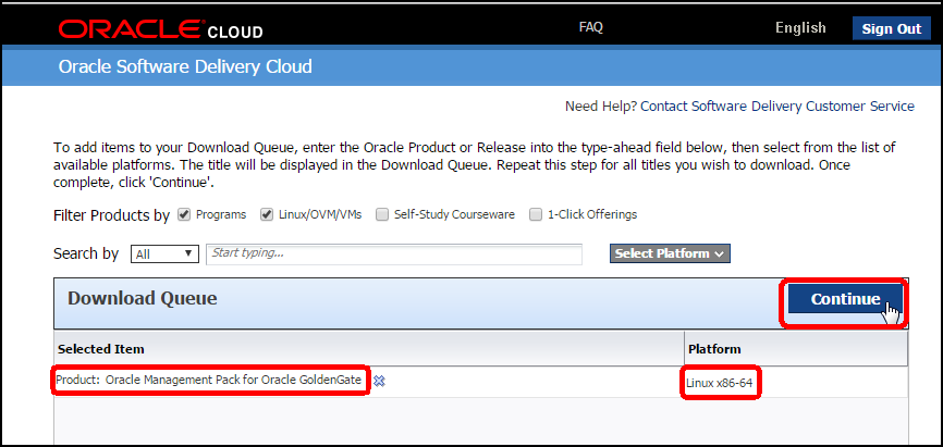 The mouse pointer is hovering on the "Continue" button, ready to be clicked.