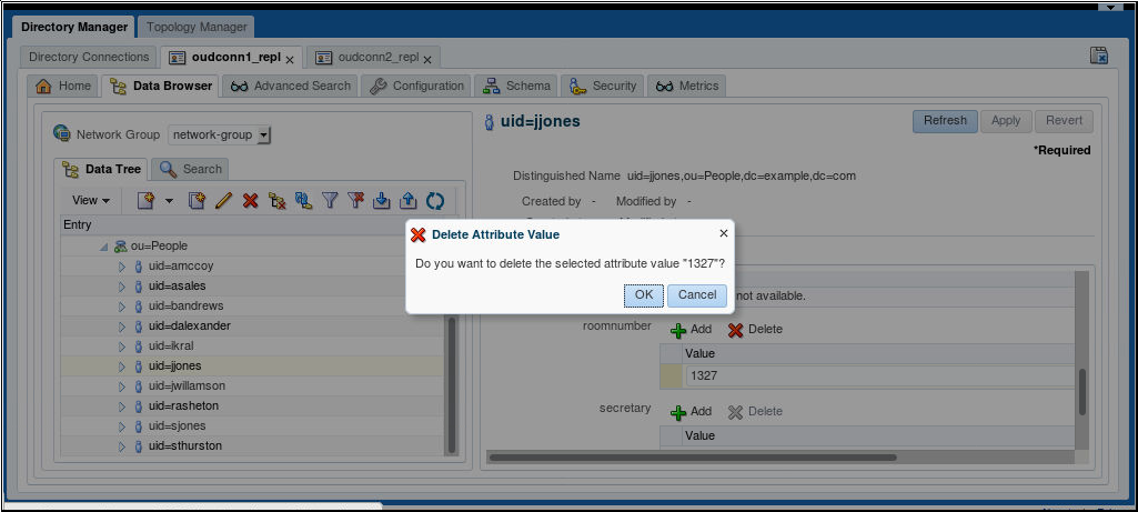 Oracle Directory Services Manager login page