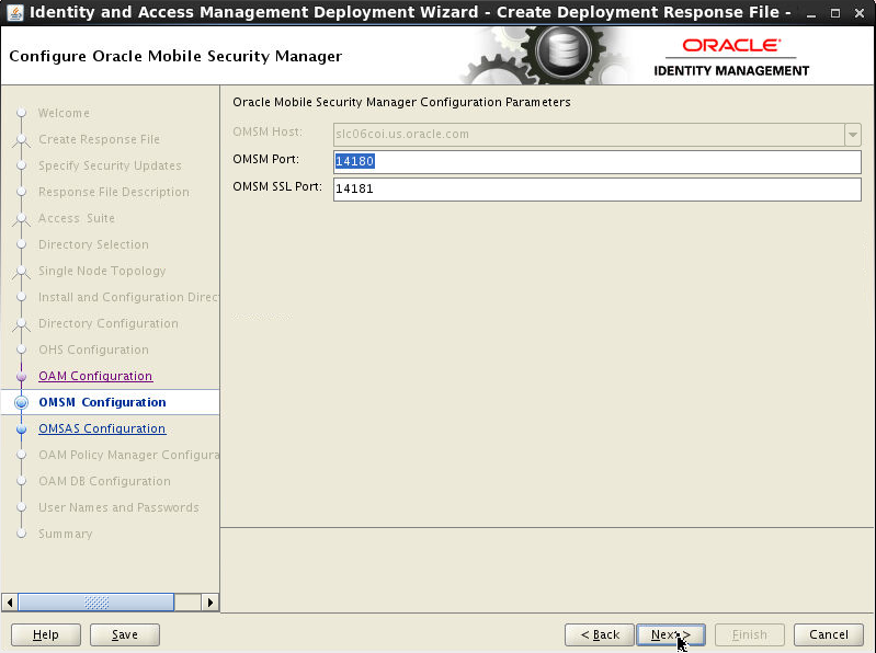 Configure OMSM