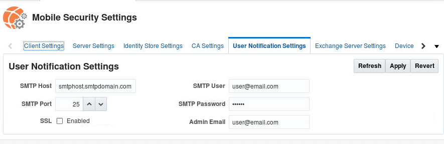 User Notification Settings