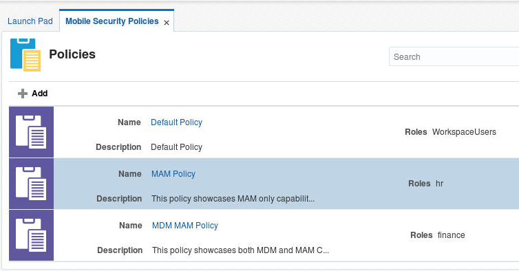 Mpbile Security Policies