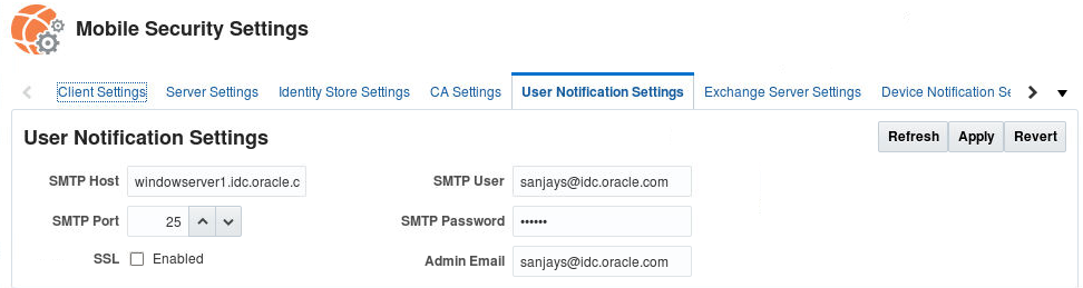 User Notification Settings