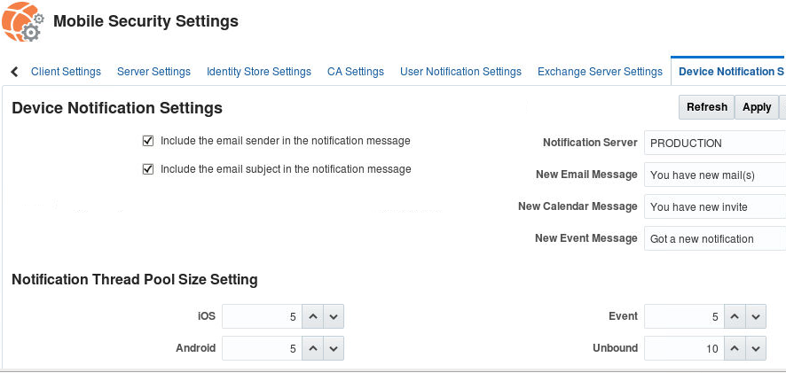 Device Notification Settings