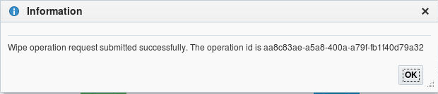 Wipe operation success