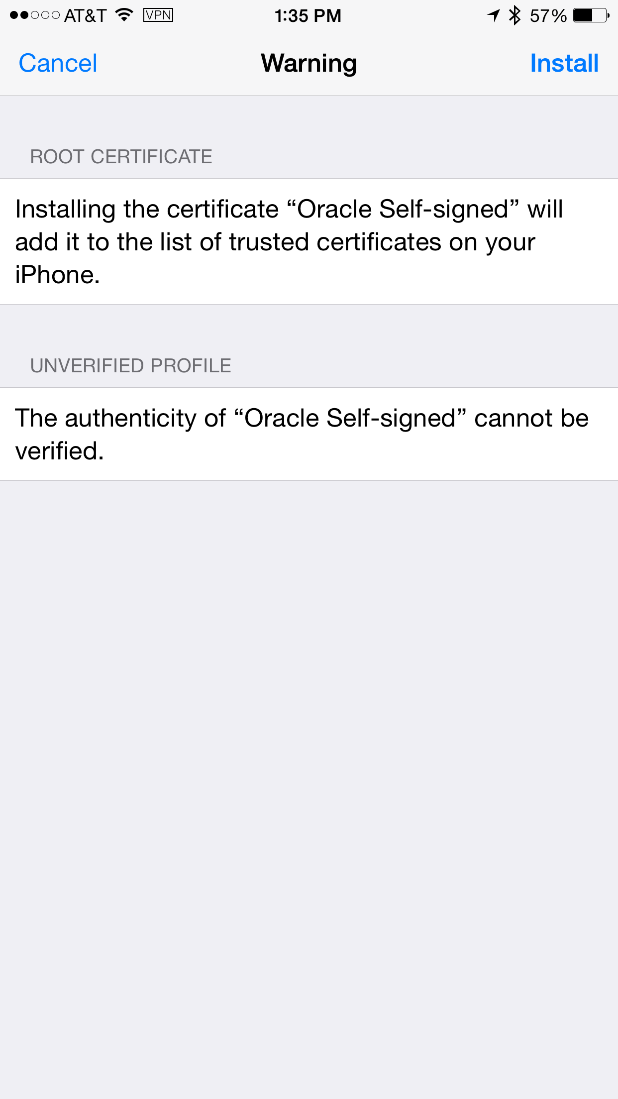 install MSAS's Self signed certificate
