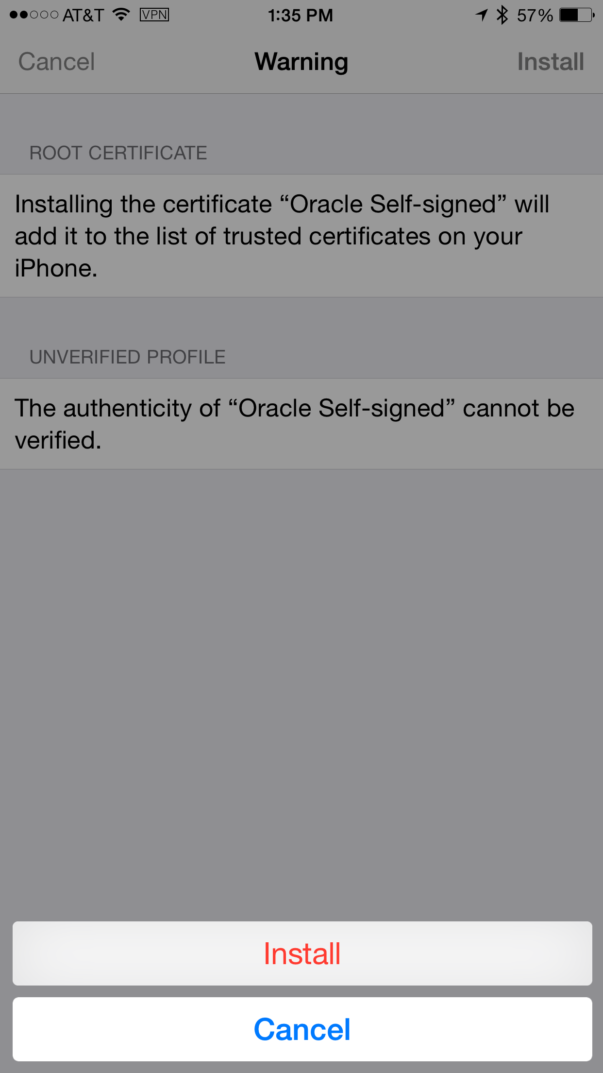 install MSAS's Self signed certificate
