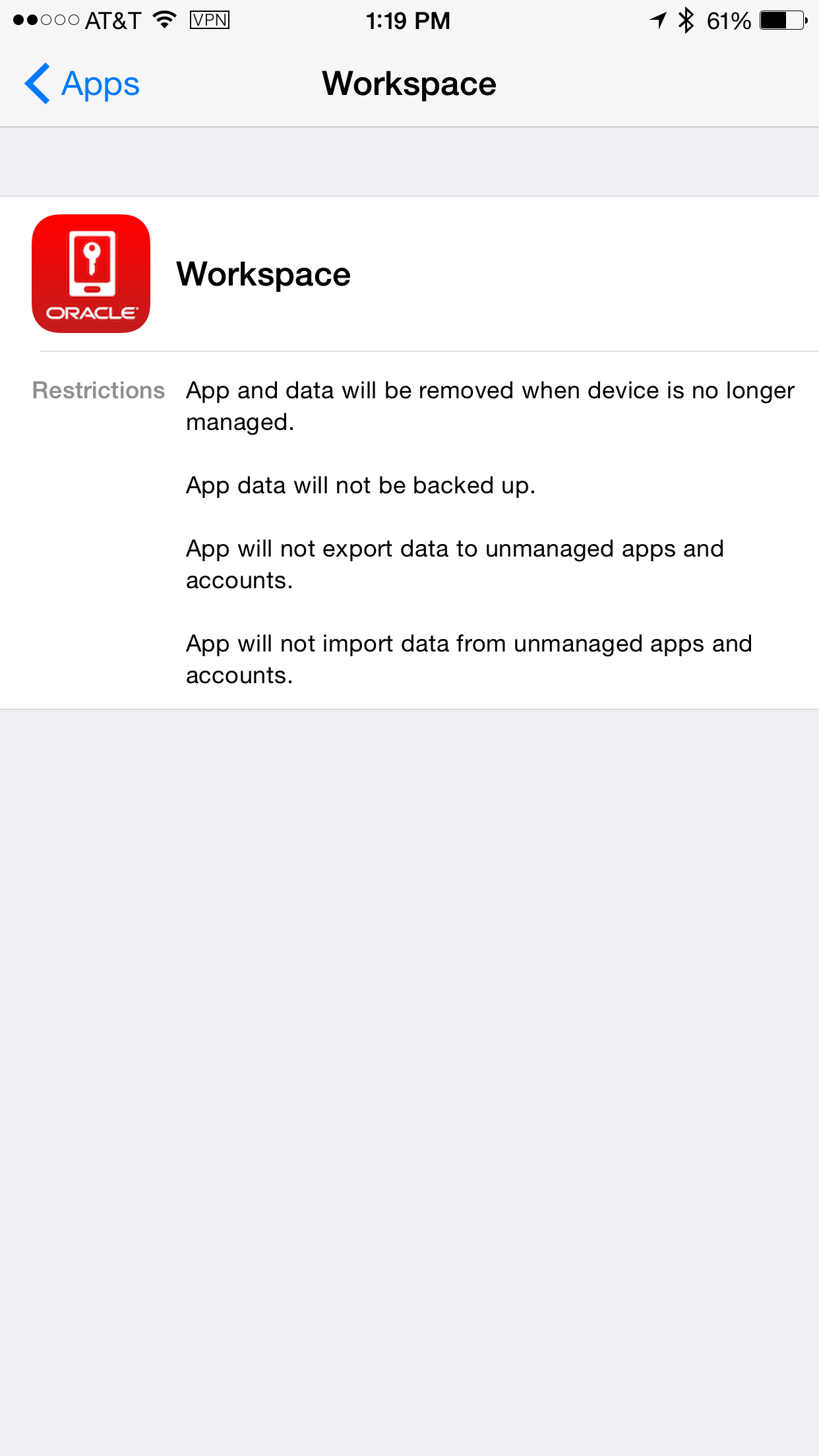 workspace restriction