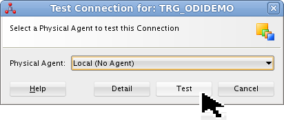 Test Connection screen