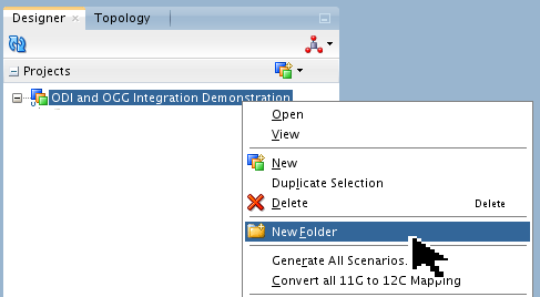 Project New Folder screen