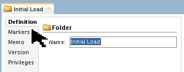 Folder Definition screen