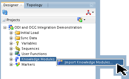 Projects KMs Import KMs screen