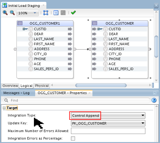 Integration Type screen