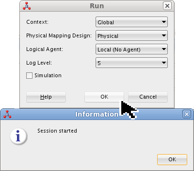 Run and Information screen