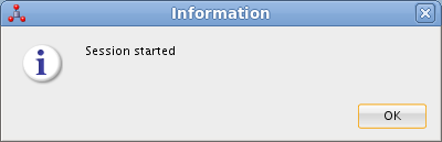 Session Started pop-up