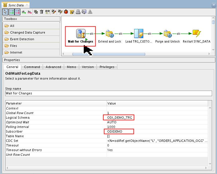 Wait For Changes step