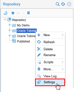Object Settings Menu