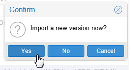 Confirm Import new version