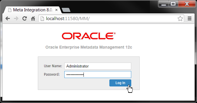 Log in userid, password