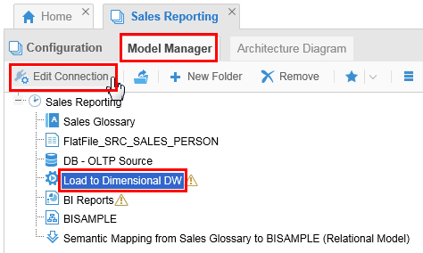 Model Manager Edit Connection