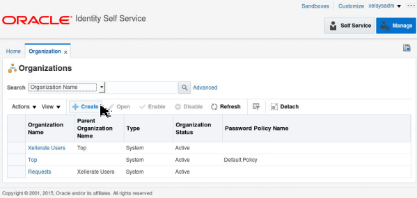 Creating an Organizations - Step 1