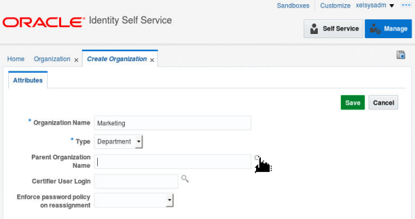Creating an Organization - Step 2