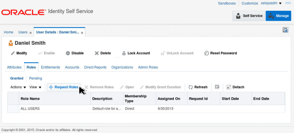 Requesting a Role for the User