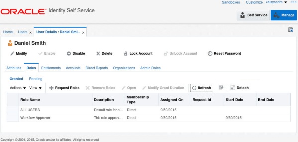 Updated Role Reflected in User Details