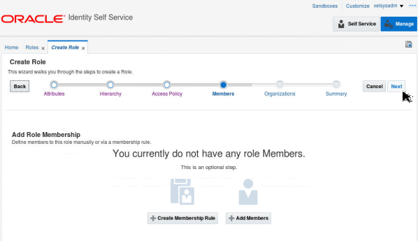 Creating a Role - Step 7