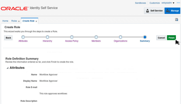 Creating a Role - Step 9