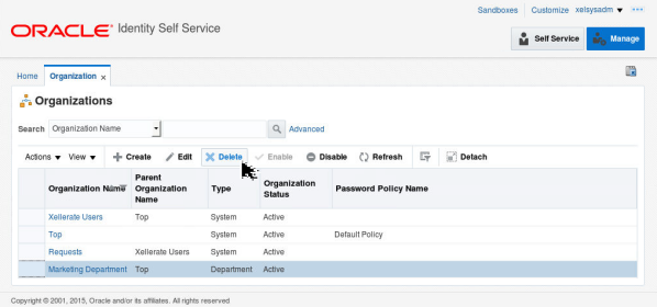 Deleting the Organization