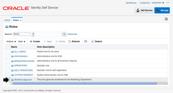 Select the Role to be Deleted