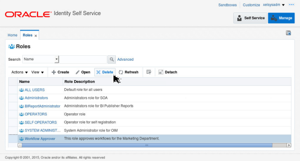 Deleting the Selected Role