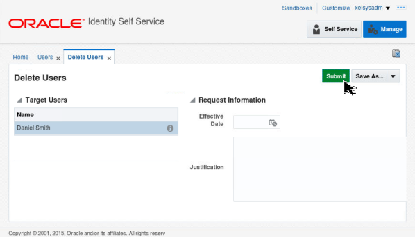 Deleting a Selected User