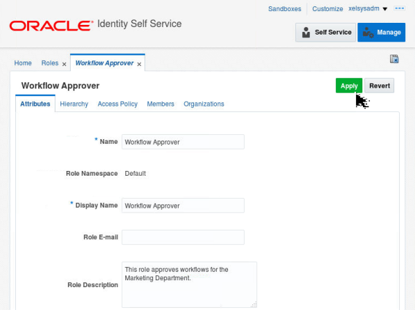 Updating Role Details