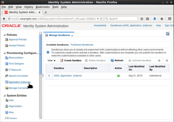 Creating Application Instance - Step 1