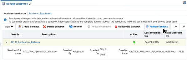 Publishing a Sandbox - Step 1