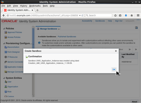 Creating new sandbox - Step 4